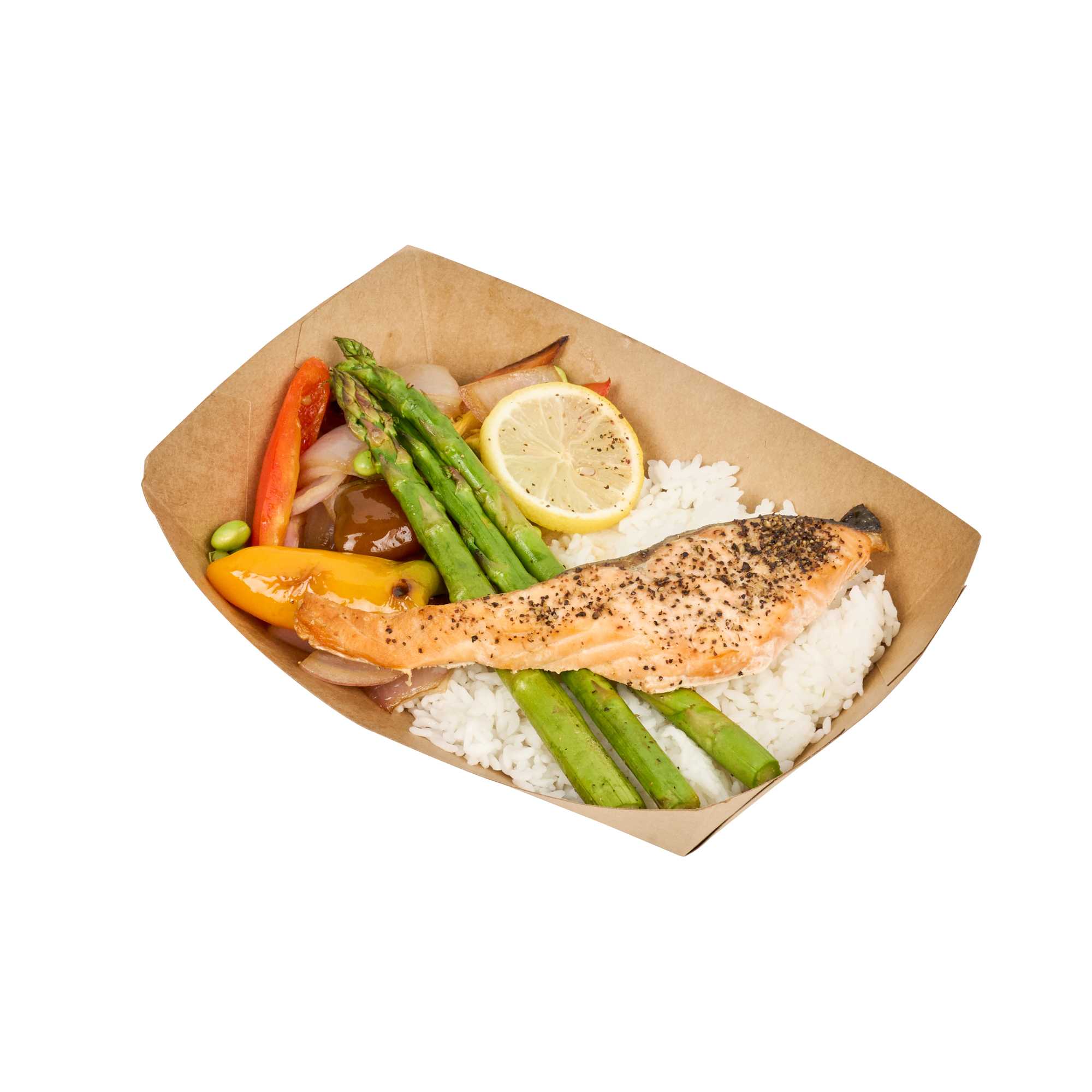 SustainaLite 2 lb #500 Kraft Paper Food Tray / Boat - with PE Lining - 6 3/4" x 3 3/4" x 2 1/4" - 250 count box