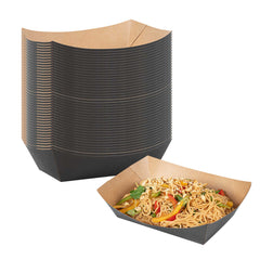 Bio Tek 2 lb Black Paper #500 Food Tray / Boat - 8 3/4