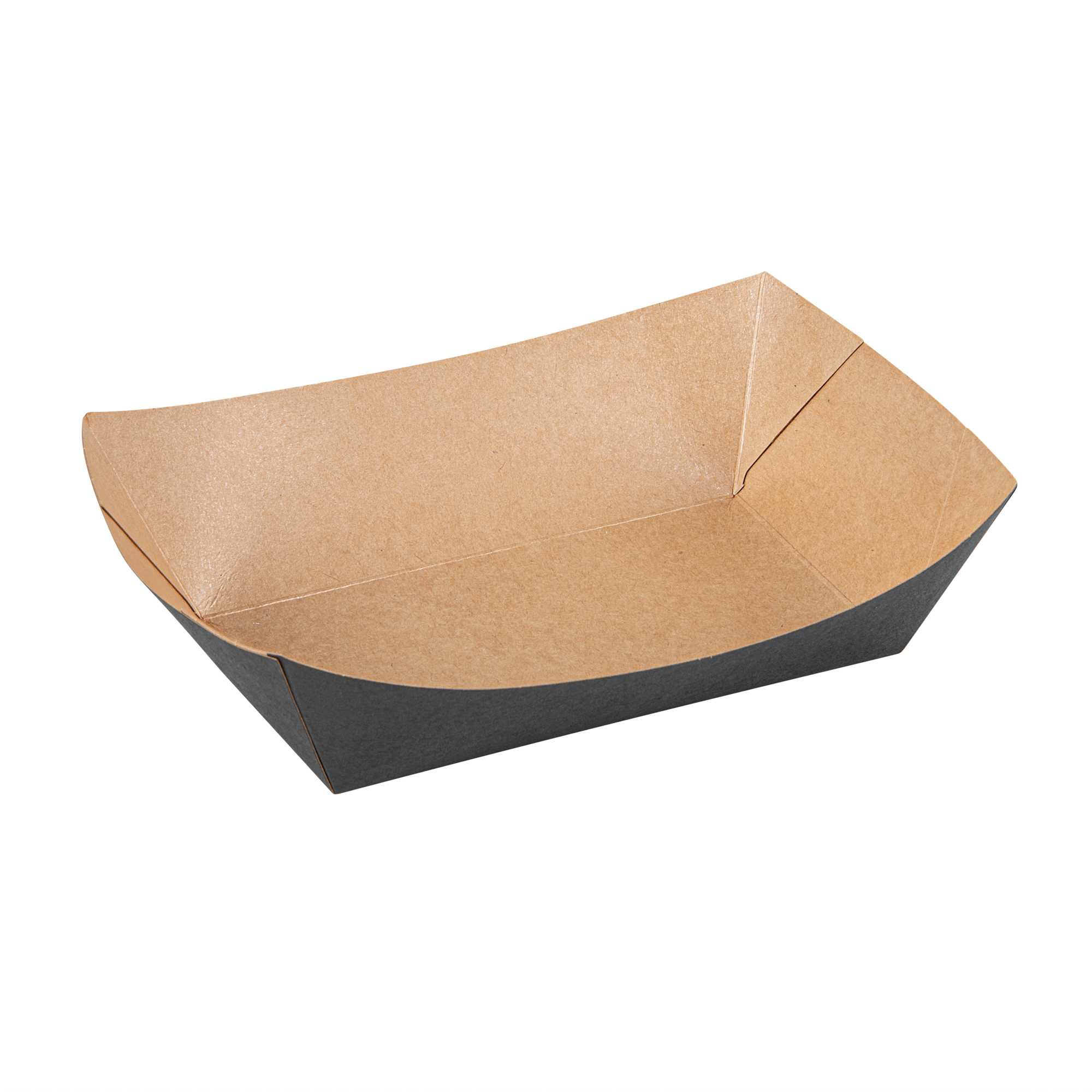 Bio Tek 2 lb Black Paper #500 Food Tray / Boat - 8 3/4" x 6 3/4" x 2 1/4" - 200 count box