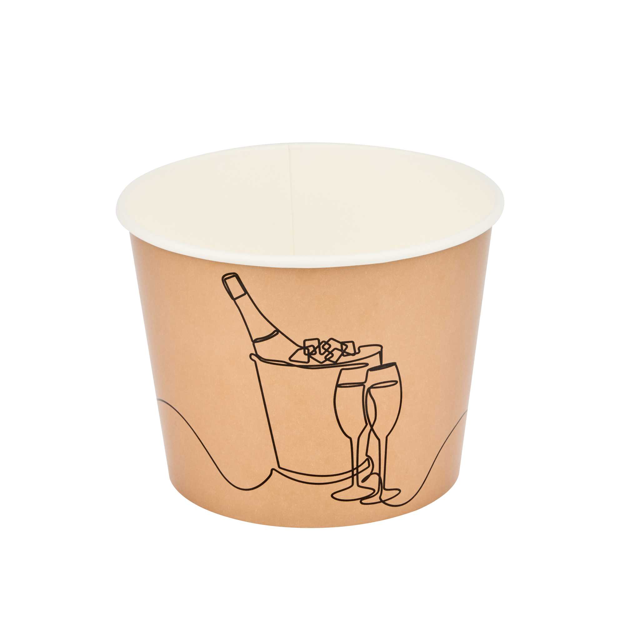 Bio Tek 5 lb Kraft Disposable Paper Ice Bucket - 7 1/2" × 7 1/2" × 5 3/4" - 10 Count Box