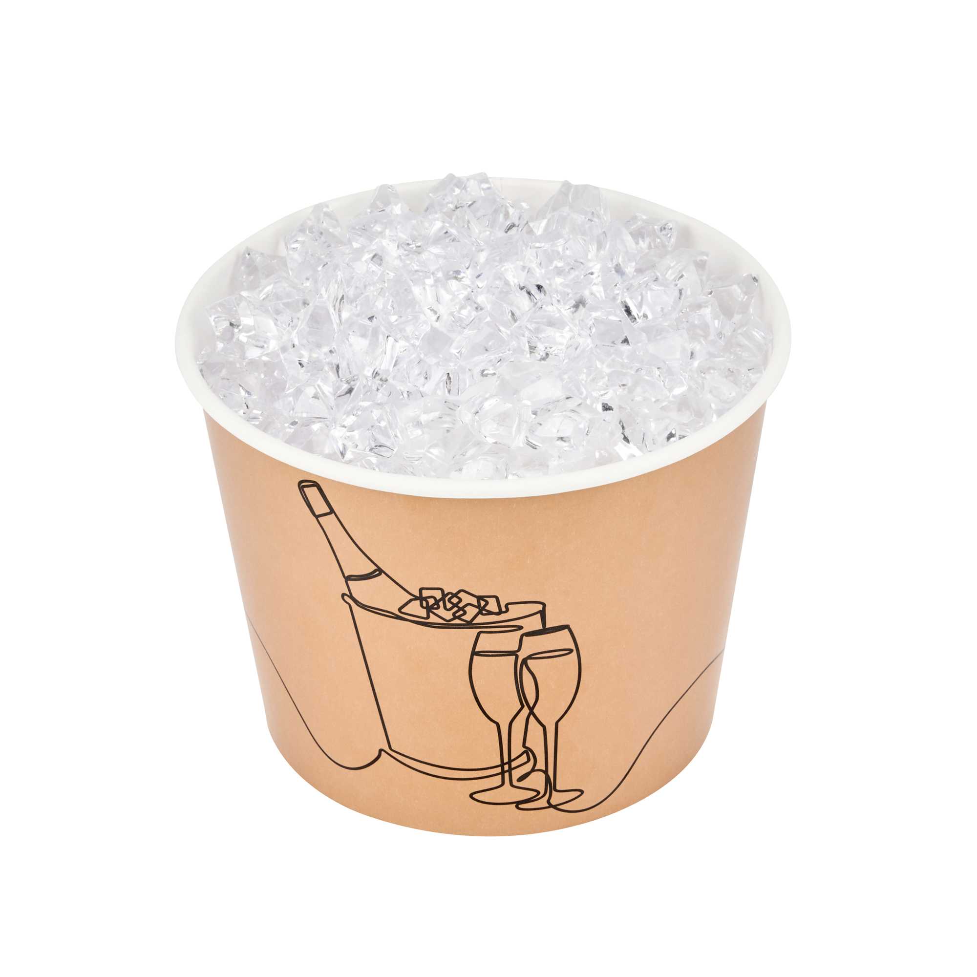 Bio Tek 5 lb Kraft Disposable Paper Ice Bucket - 7 1/2" × 7 1/2" × 5 3/4" - 10 Count Box