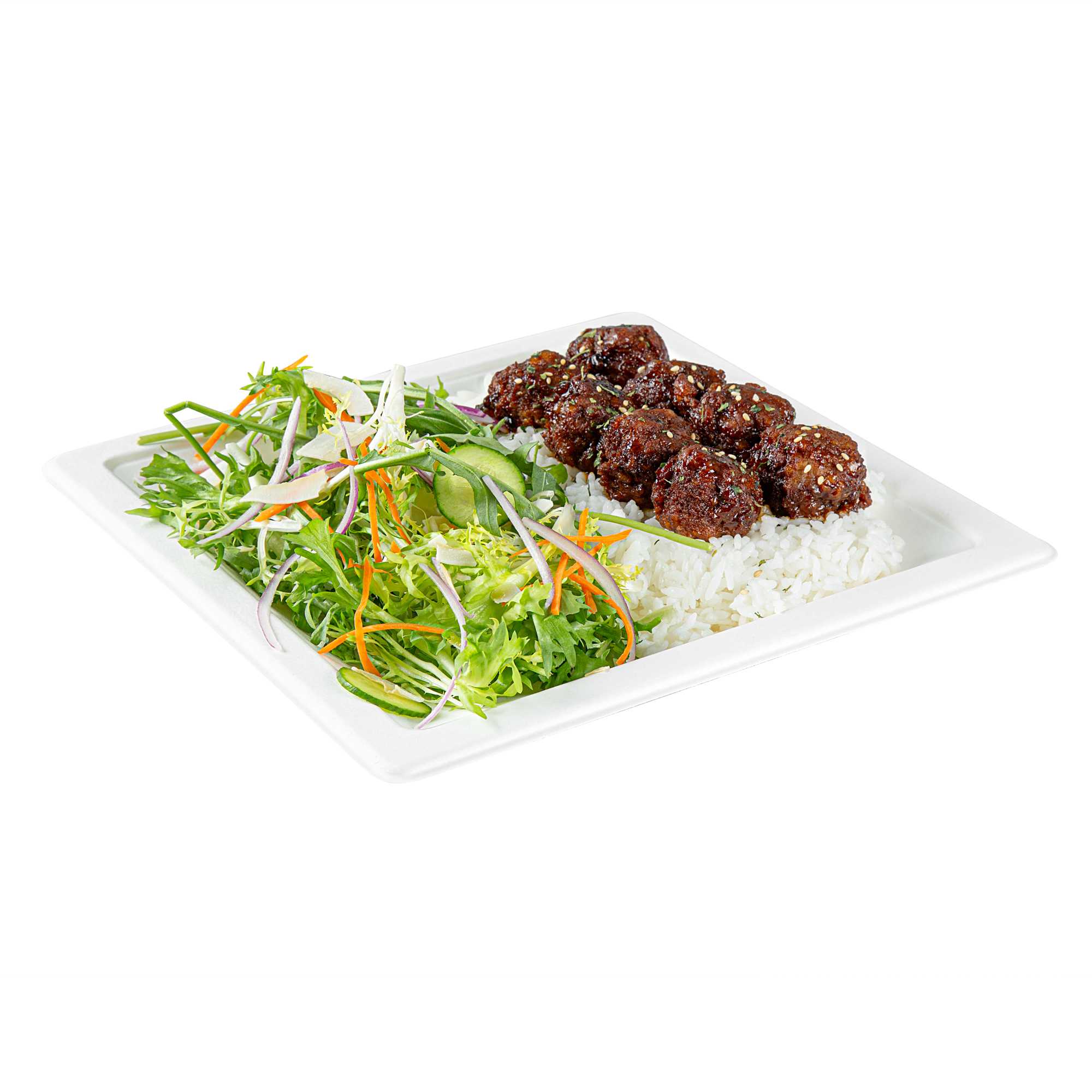 Pulp Safe No PFAS Added Square White Sugarcane / Bagasse Plate - Home Compostable - 10 1/4" × 10 1/4" - 400 Count Box