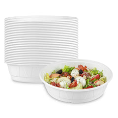 Pulp Safe No PFAS Added 101 oz Round White Sugarcane / Bagasse Bowl - Home Compostable - 11 1/4
