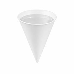 Med Supply 5 oz White Rolled Rim Paper Cone Cup - Home Compostable, Biodegradable - 3