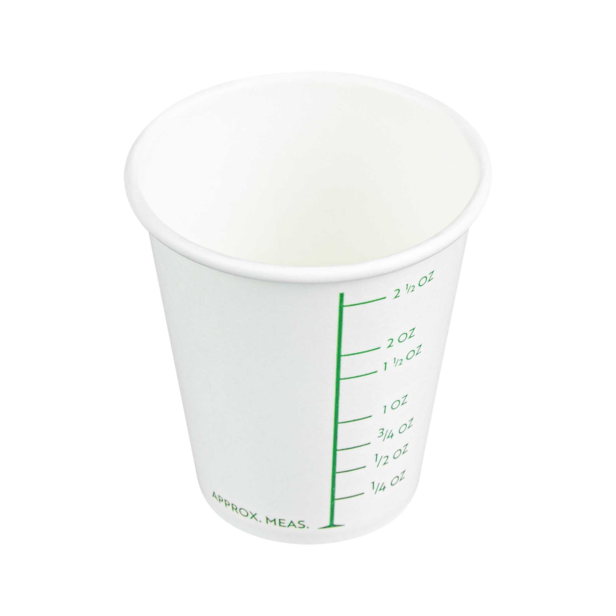 Med Supply 3 oz White Graduated Paper Cup - 1 1/2" x 1 1/2" x 2 1/4" - 2500 count box