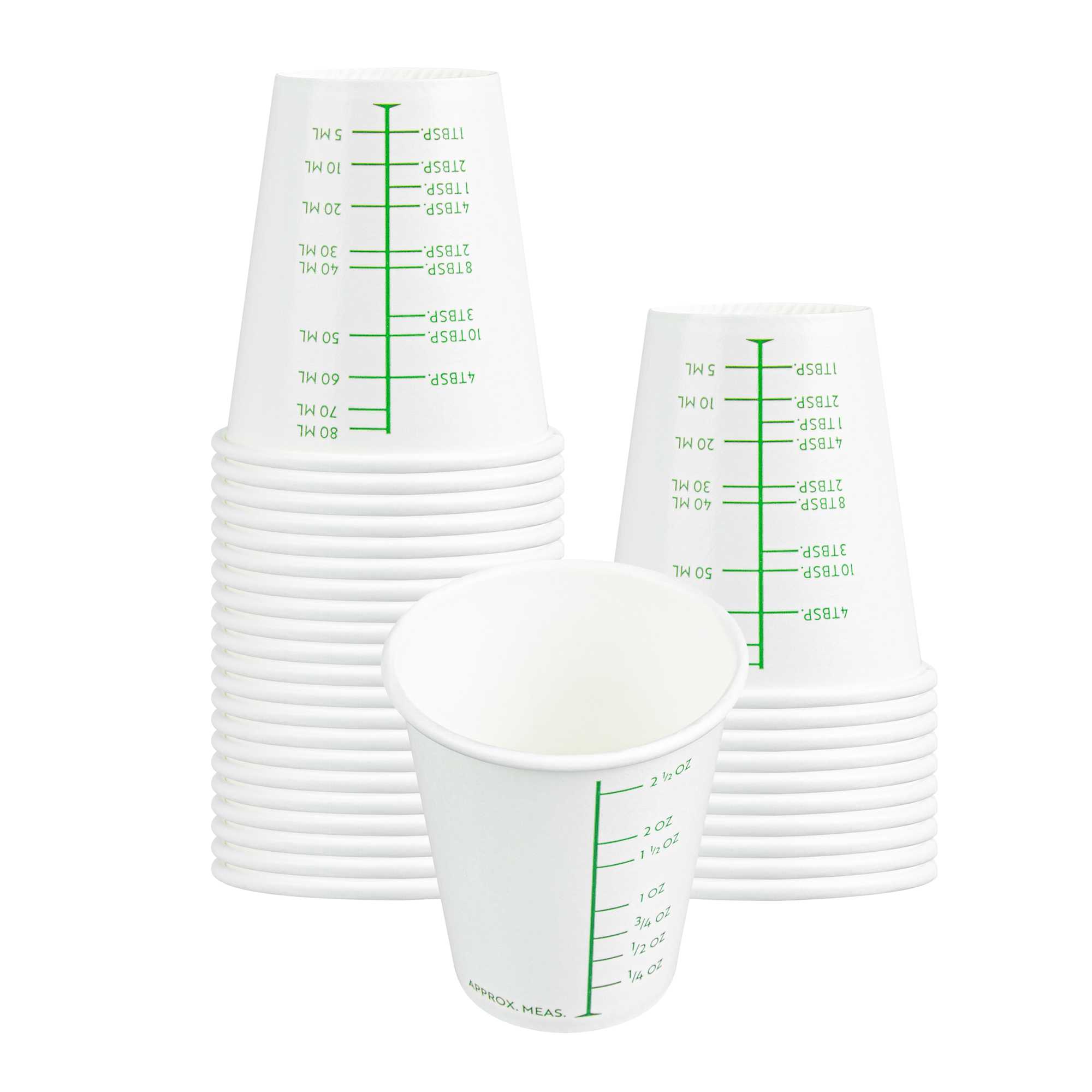 Med Supply 3 oz White Graduated Paper Cup - 1 1/2" x 1 1/2" x 2 1/4" - 2500 count box