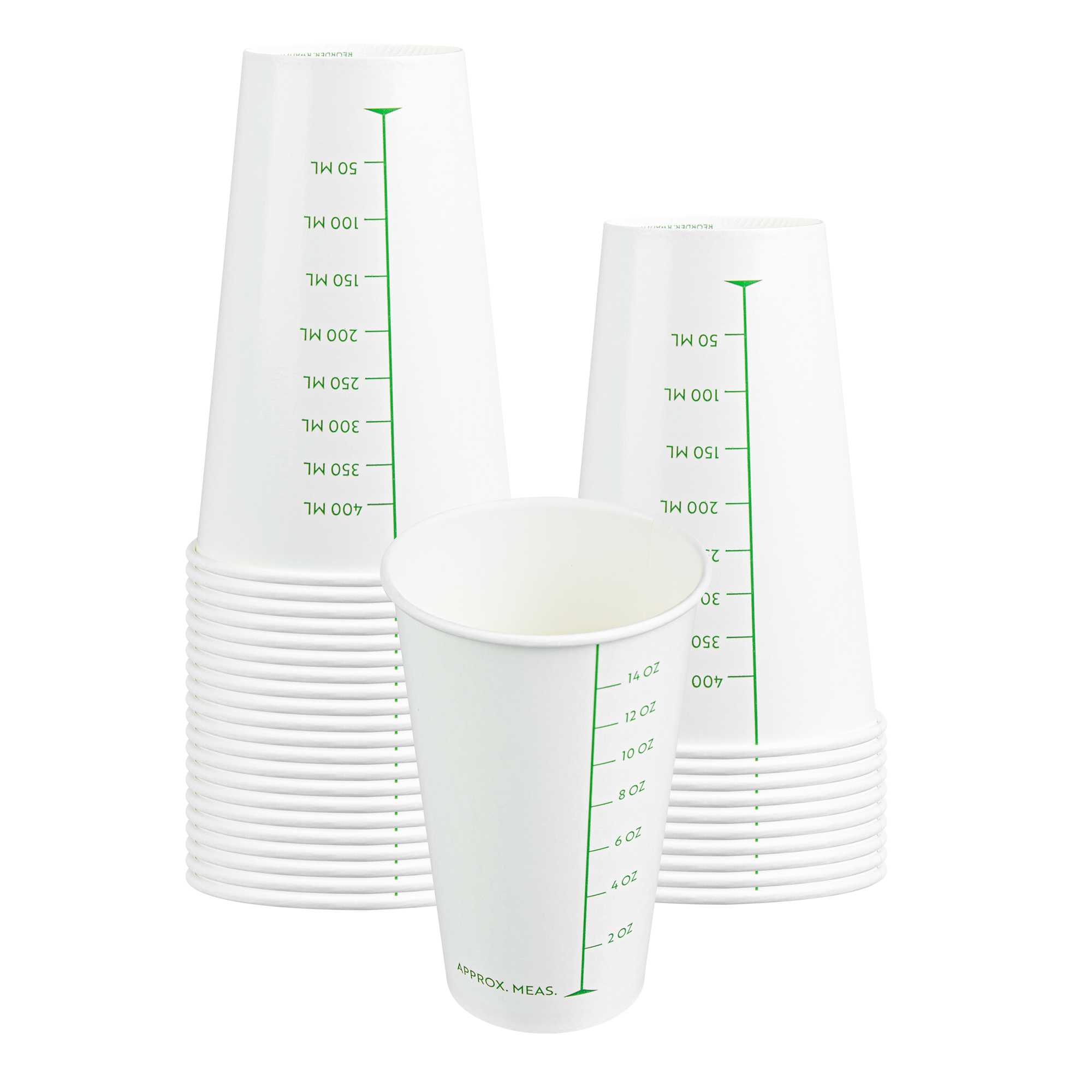 Med Supply 16 oz White Graduated Paper Cup - 2 1/4" x 2 1/4" x 5 1/2" - 1000 count box