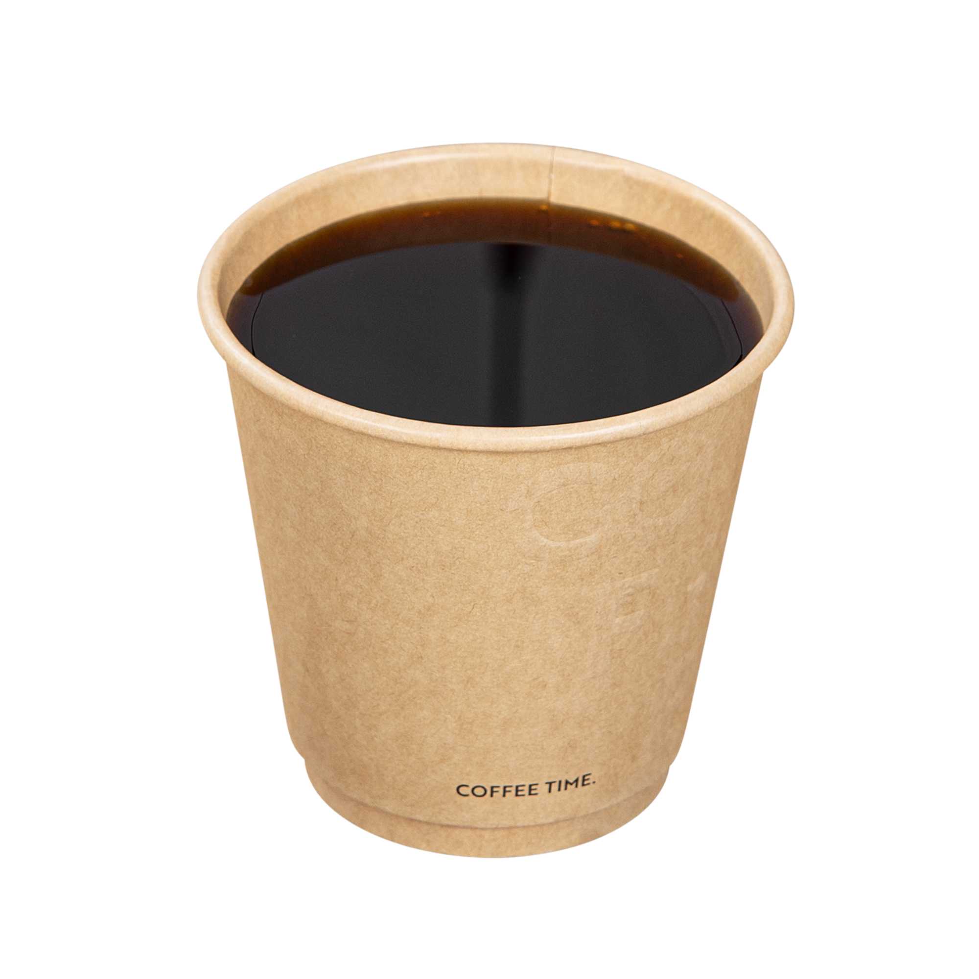 Restpresso 8 oz Kraft Embossed Paper Coffee Cup - Double Wall - 3 1/2" x 3 1/2" x 3 1/4" - 500 count box