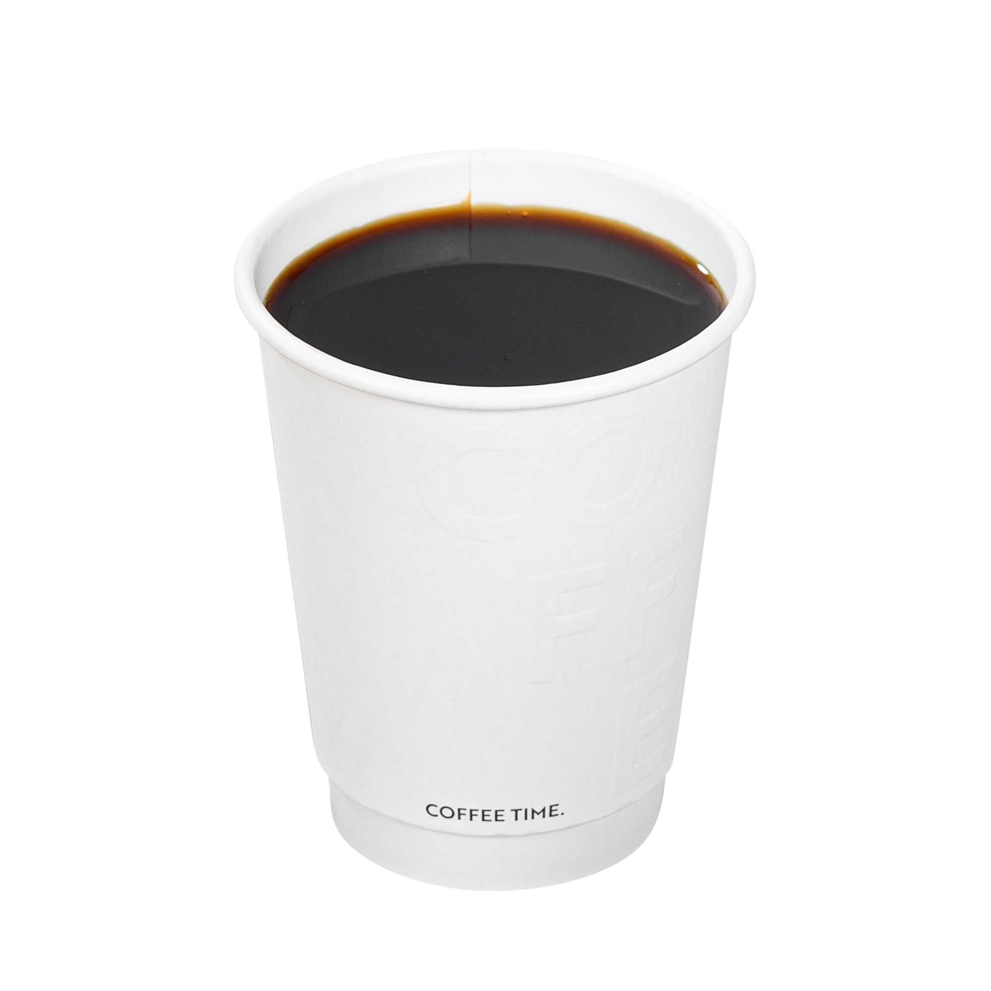 Restpresso 12 oz White Embossed Paper Coffee Cup - Double Wall - 3 1/2" x 3 1/2" x 4 1/4" - 500 count box