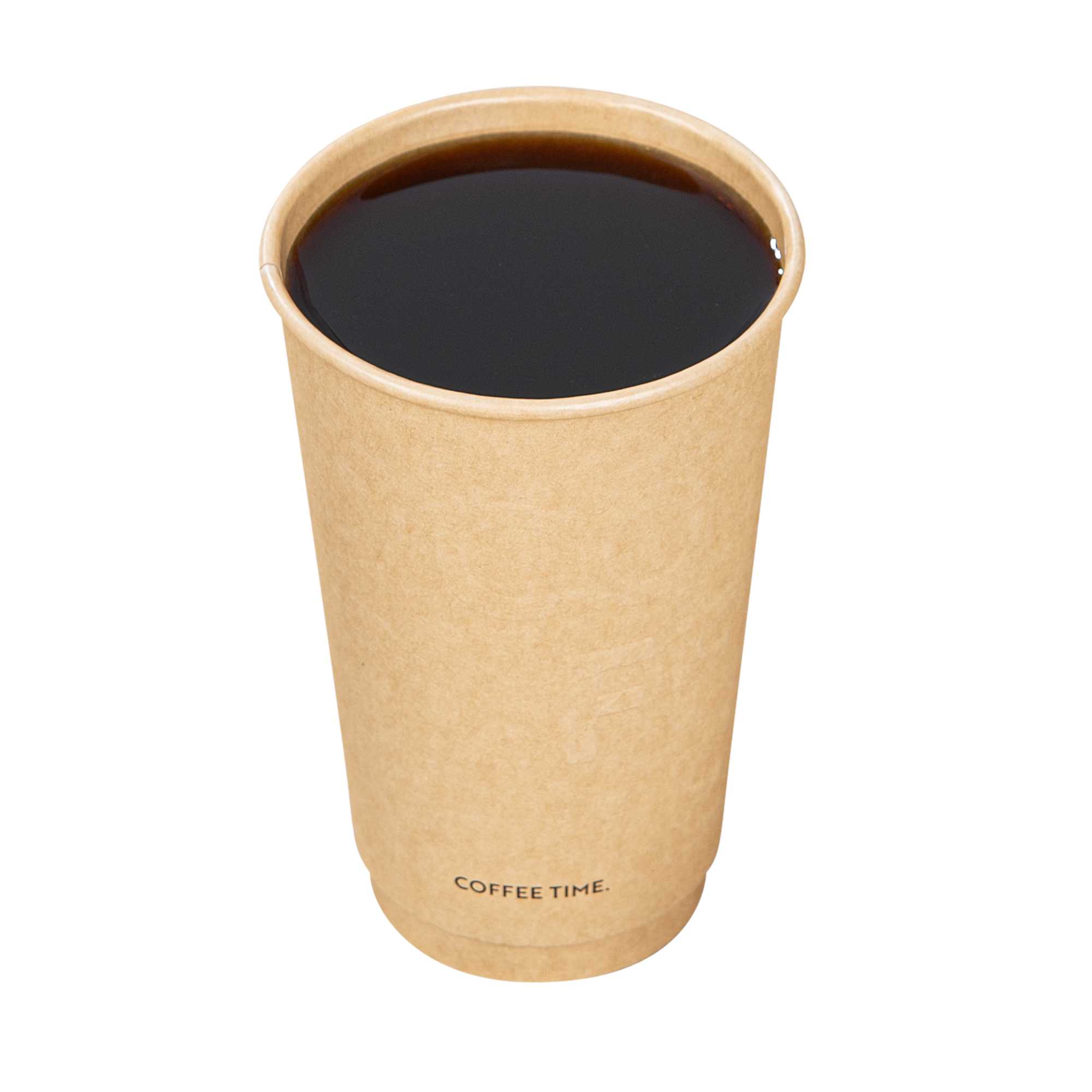 Restpresso 16 oz Kraft Embossed Paper Coffee Cup - Double Wall - 3 1/2" x 3 1/2" x 5 1/2" - 500 count box