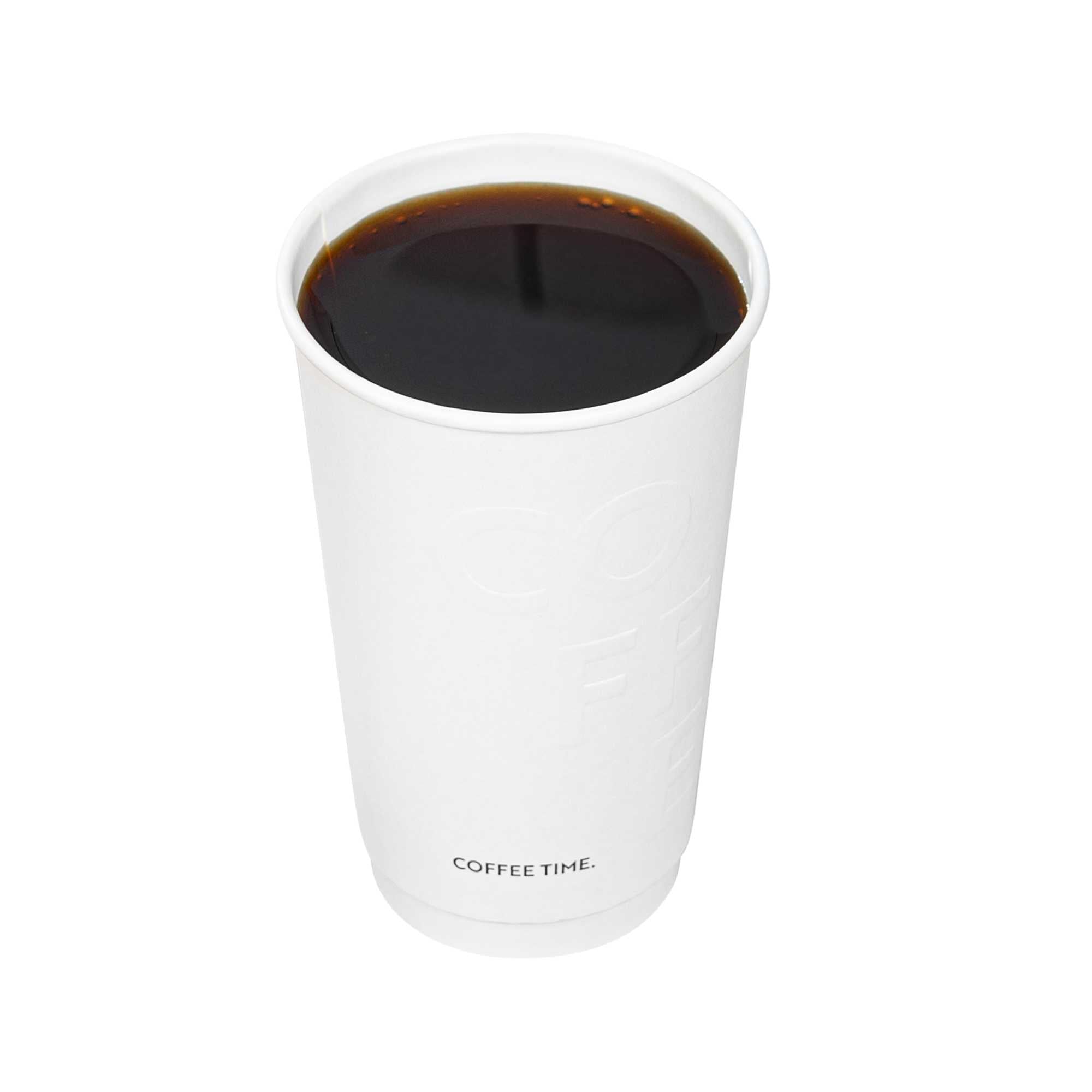 Restpresso 16 oz White Embossed Paper Coffee Cup - Double Wall - 3 1/2" x 3 1/2" x 5 1/2" - 500 count box