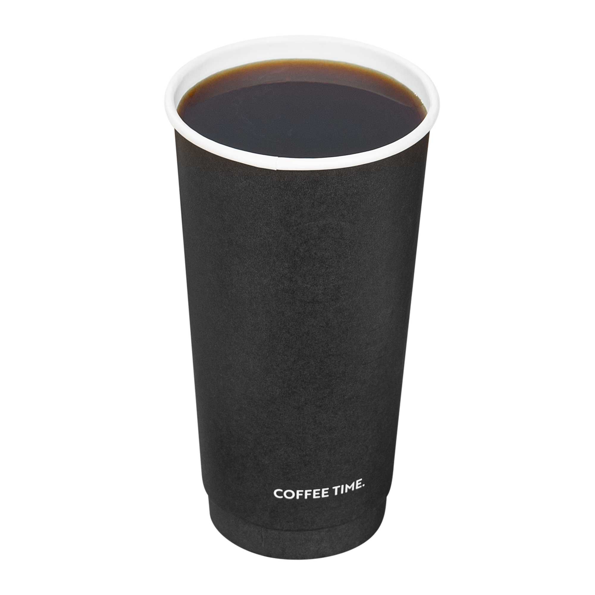 Restpresso 20 oz Black Embossed Paper Coffee Cup - Double Wall - 3 1/2" x 3 1/2" x 6 1/4" - 25 count box