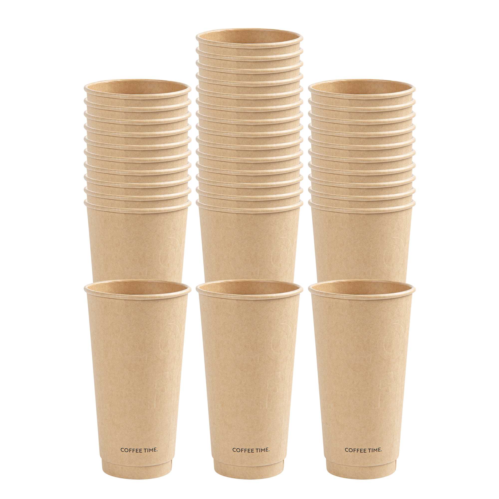 Restpresso 20 oz Kraft Embossed Paper Coffee Cup - Double Wall - 3 1/2" x 3 1/2" x 6 1/4" - 250 count box