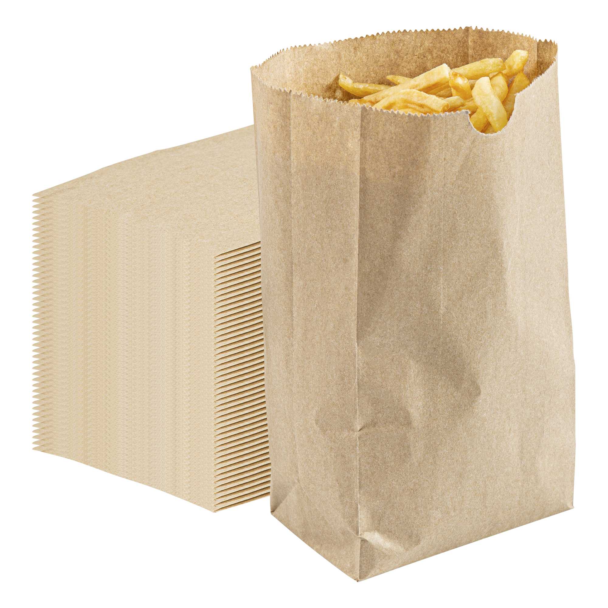SustainaLite 3 lb Kraft Paper Bag - 4 3/4" x 3" x 8 1/2" - 500 count box