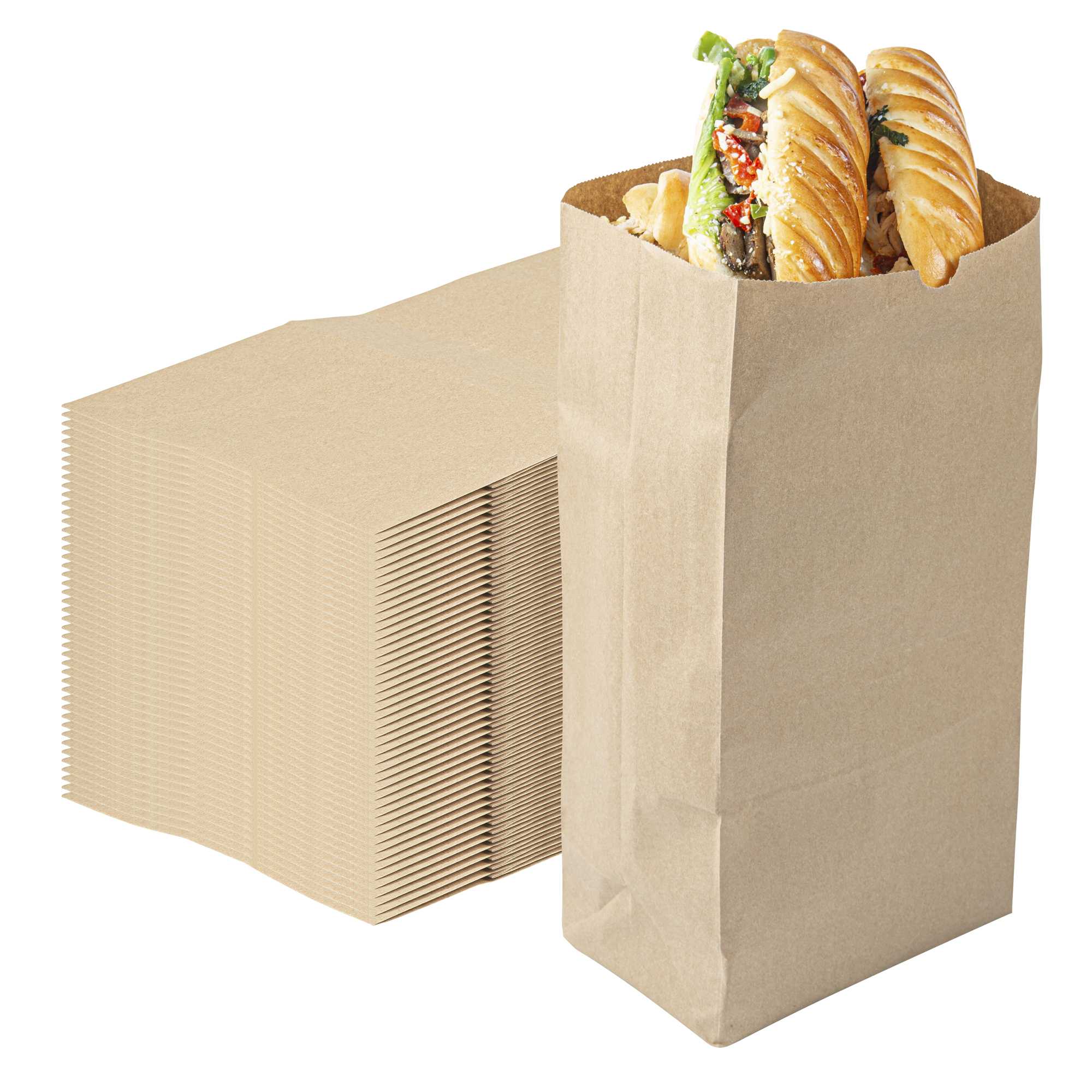 SustainaLite 25 lb Kraft Paper Bag - 8 1/4" x 5 1/4" x 16 1/2" - 500 count box