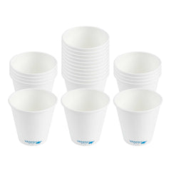Vanish 9 oz White Paper Coffee Cup - Water-Based Coating, Compostable, Single Wall - 50 count box