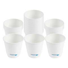 Vanish 9 oz White Paper Coffee Cup - Water-Based Coating, Compostable, Double Wall - 25 count box
