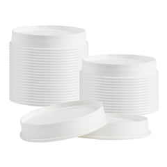 Vanish White Paper Coffee Cup Lid - Water-based Coating, Fits 9, 12, 16, 20 oz, Compostable - 1000 count box