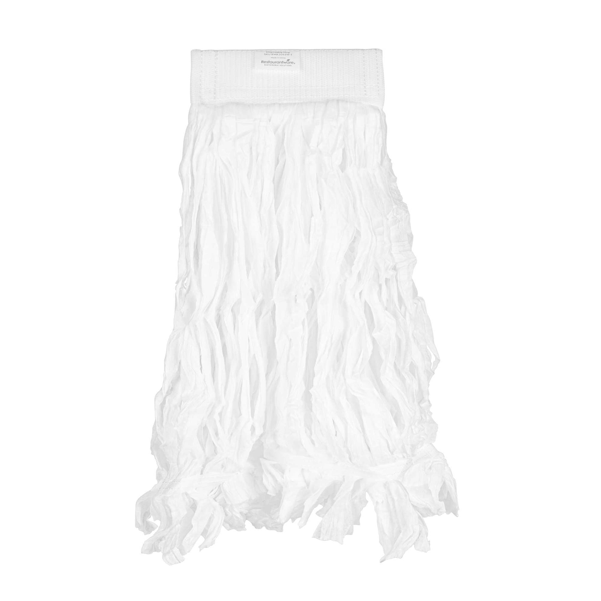 Clean Tek Professional Non-Woven Medium White Wet Mop Head - with 5" Headband, Disposable - 6 1/2" x 5 1/2" x 1 1/4" - 1 count box