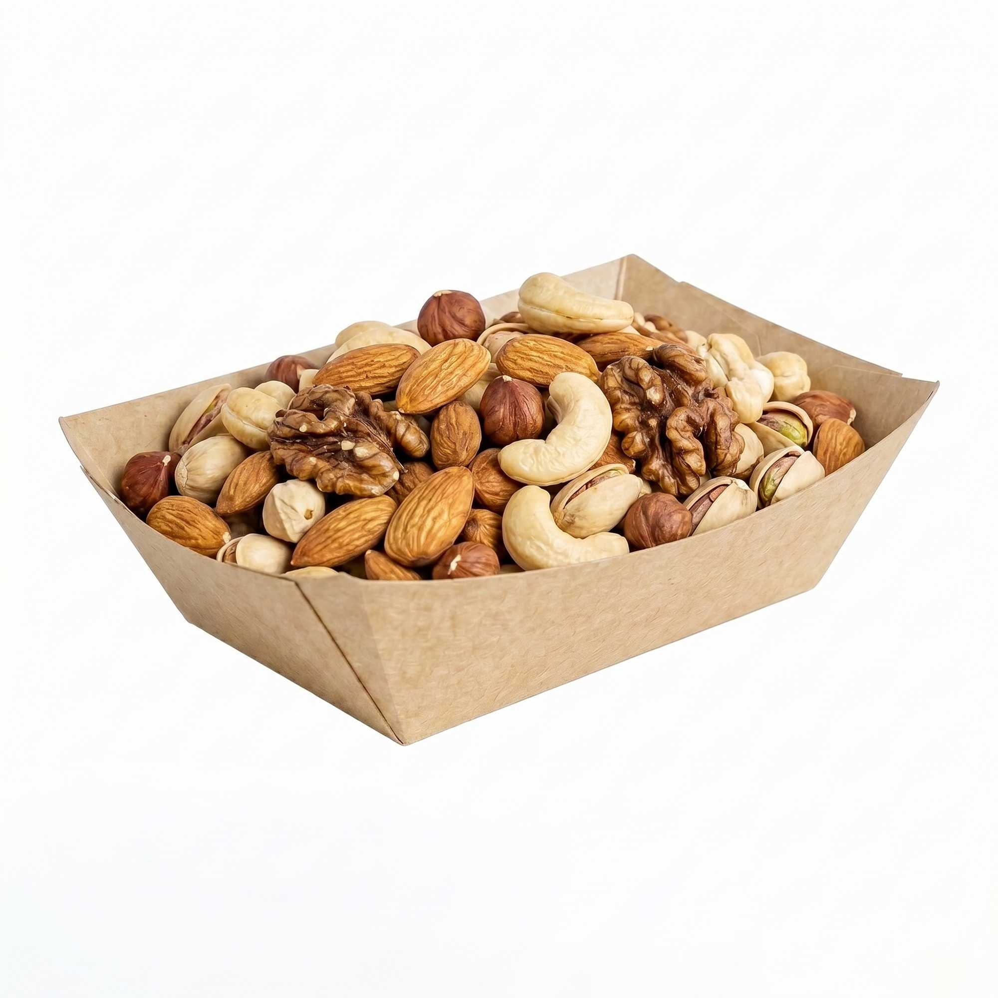 Bio Tek 1 lb Kraft Paper #100 Food Tray / Boat - 5 1/4" x 4" x 1 1/2" - 200 count box