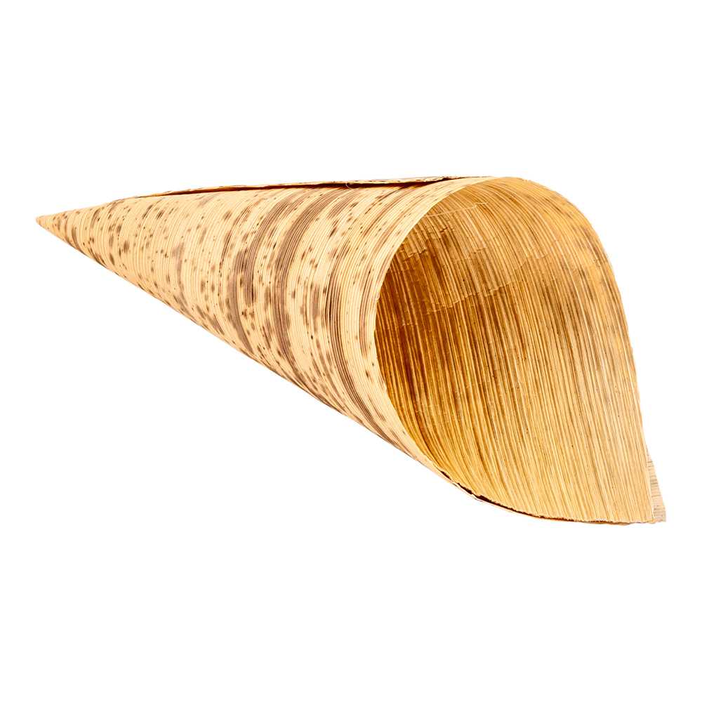 3 oz Natural Bamboo Medium Cone - 5" x 2" x 2" - 50 count box