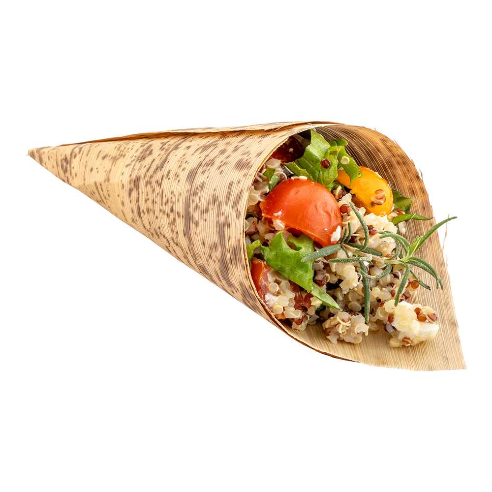 4 oz Natural Bamboo Large Cone - 7" x 3" x 3" - 50 count box