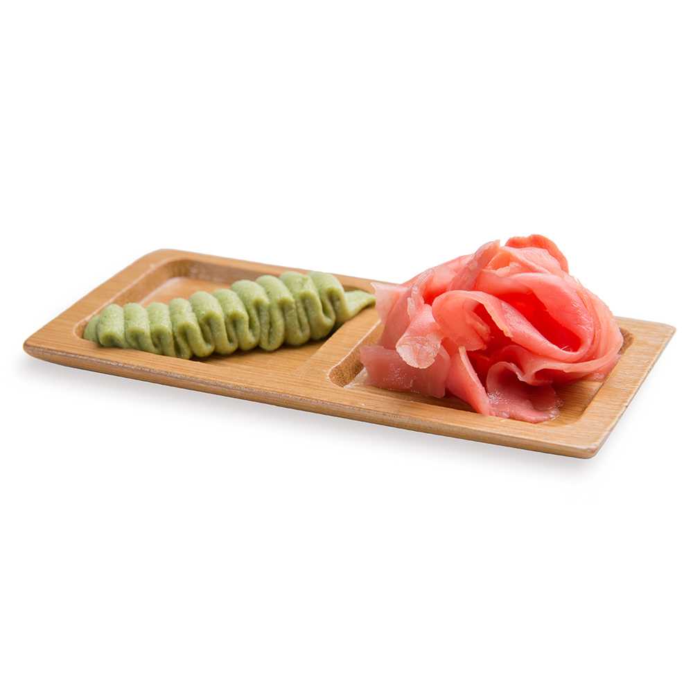 Bambuddha Rectangle Natural Bamboo Duo Plate - 4 3/4" x 2 1/2" x 1/2" - 1000 count box