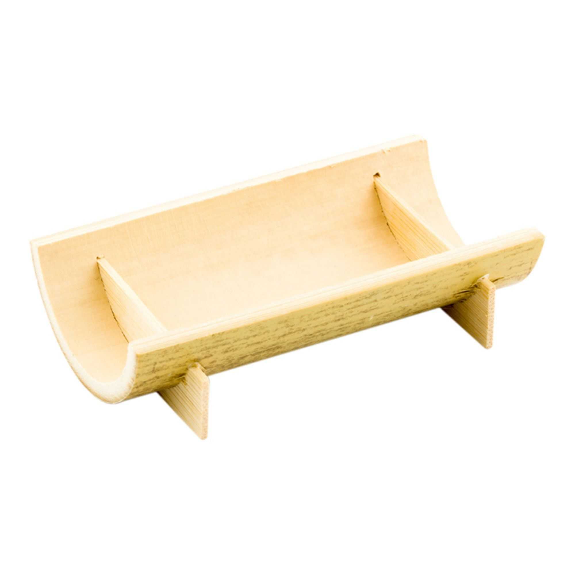 Bambuddha Rectangle Natural Bamboo Small Canoe - 4" x 2" x 1" - 100 count box