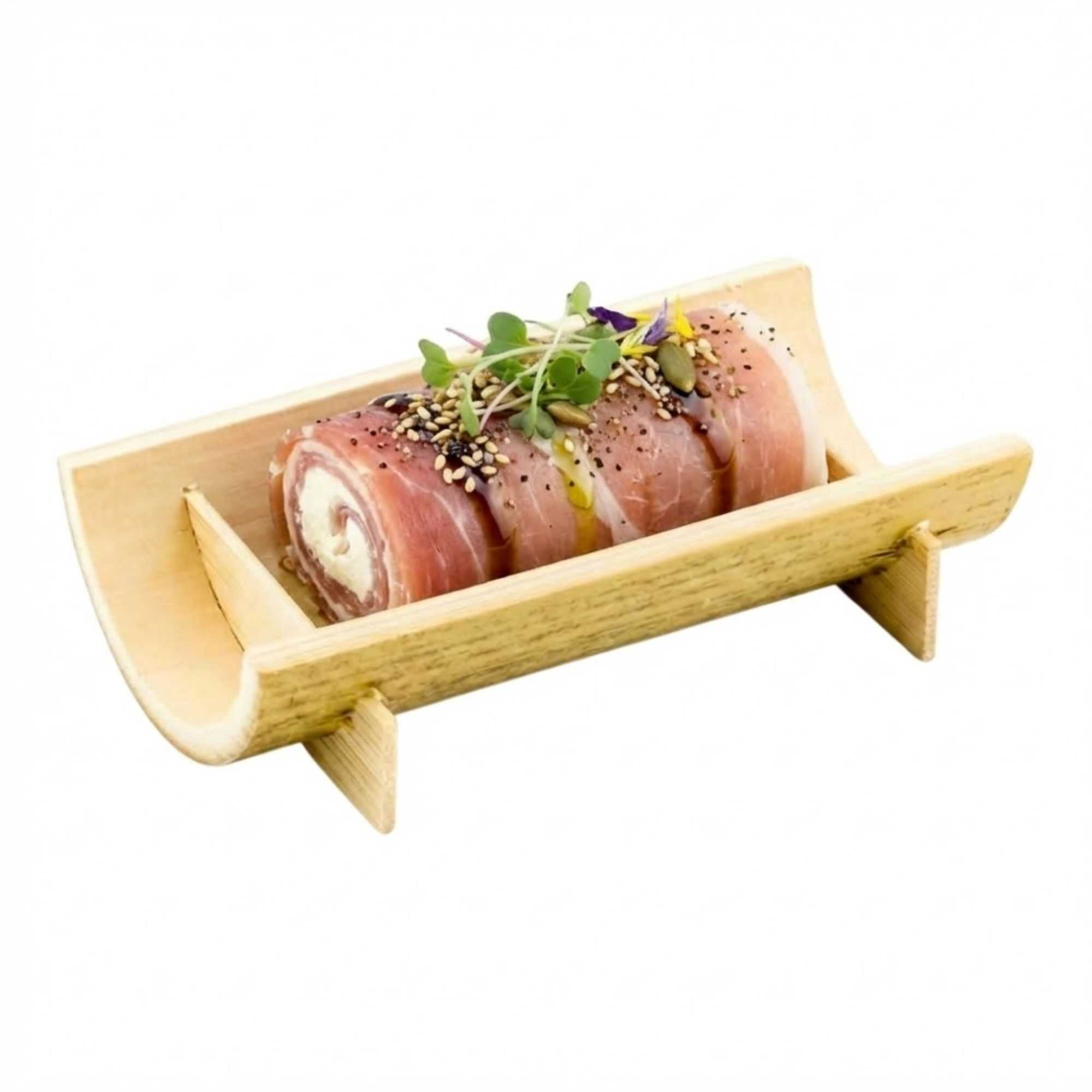 Bambuddha Rectangle Natural Bamboo Small Canoe - 4" x 2" x 1" - 100 count box