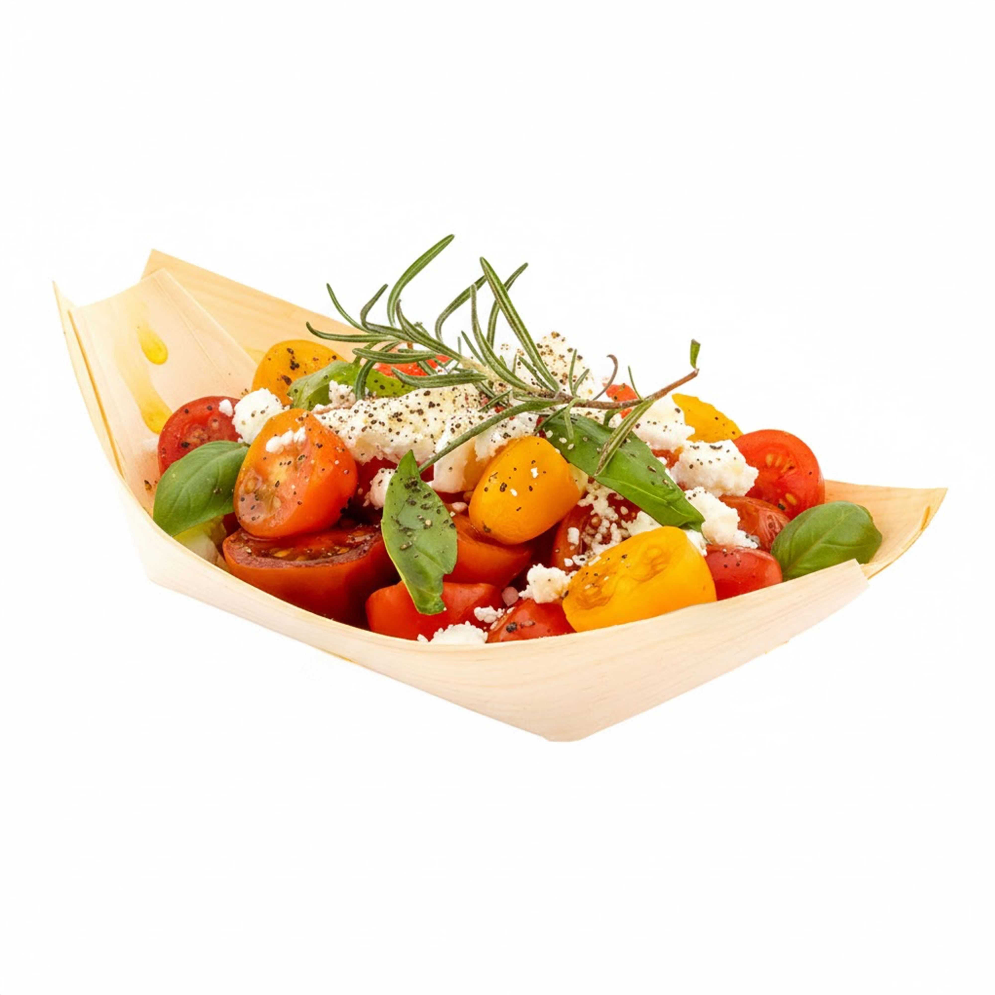 Taipei Natural Pinewood Medium Food Tray / Boat - 5 1/2" x 3 1/2" x 3/4" - 2000 count box