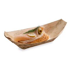 Bambuddha Natural Bamboo Large Food Tray / Boat - 8 1/2