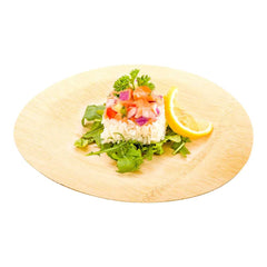 Bambuddha Round Natural Bamboo Large Veneer Plate - 9
