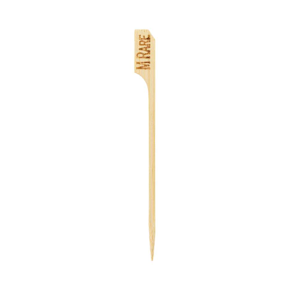 RW Smart Natural Bamboo Paddle Pick / Food Marker - Medium Rare - 4" - 10000 count box