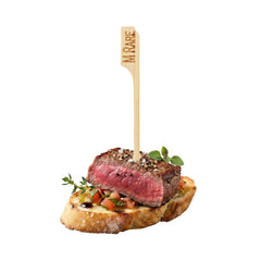 RW Smart Natural Bamboo Paddle Pick / Food Marker - Medium Rare - 4
