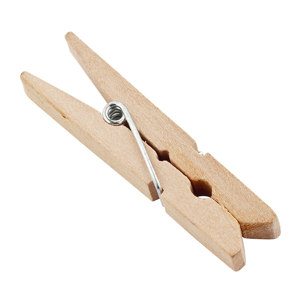 Bambuddha Natural Bamboo Mini Clothespin - 2" x 1/2" - 50 count box