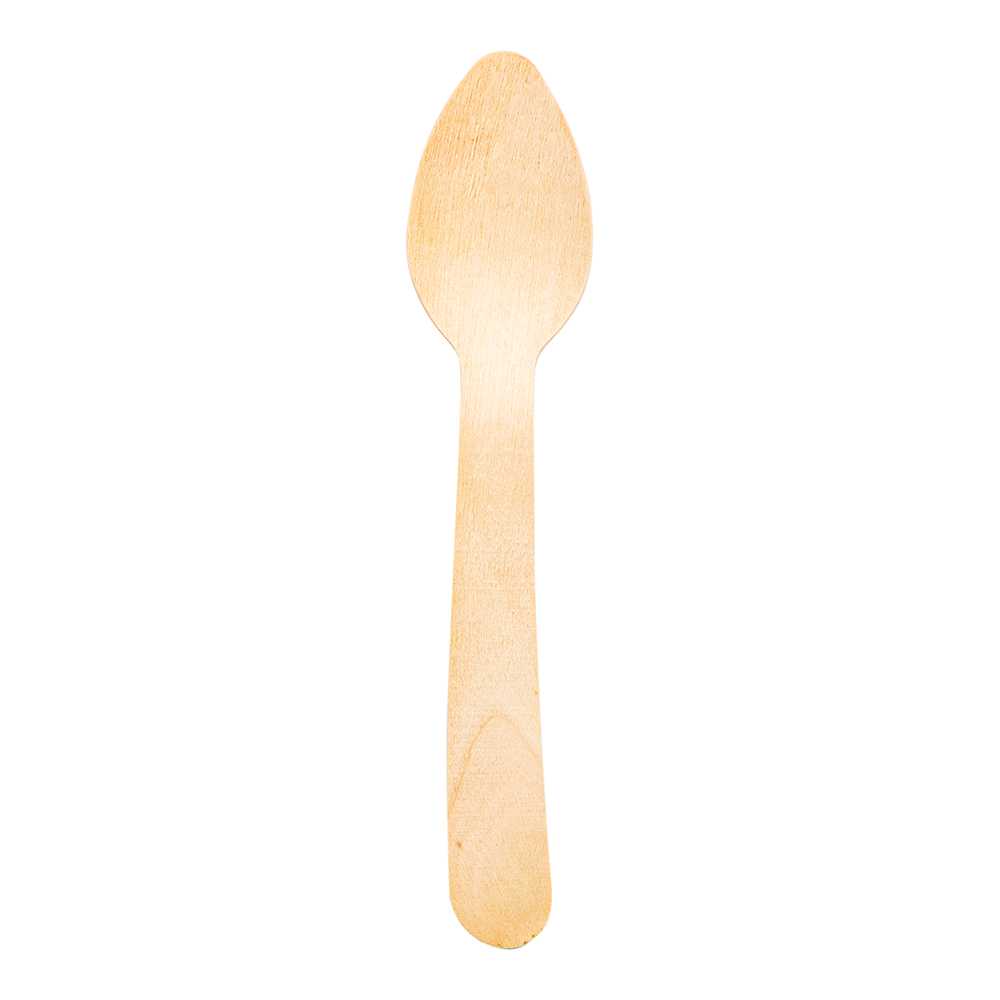Taipei Natural Wood Mini Spoon - 4 1/4" x 1" x 1/2" - 10000 count box