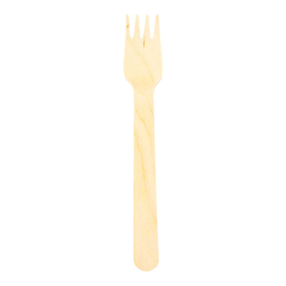 Taipei Natural Wood Fork - 5 1/2" x 1" x 1/2" - 10000 count box