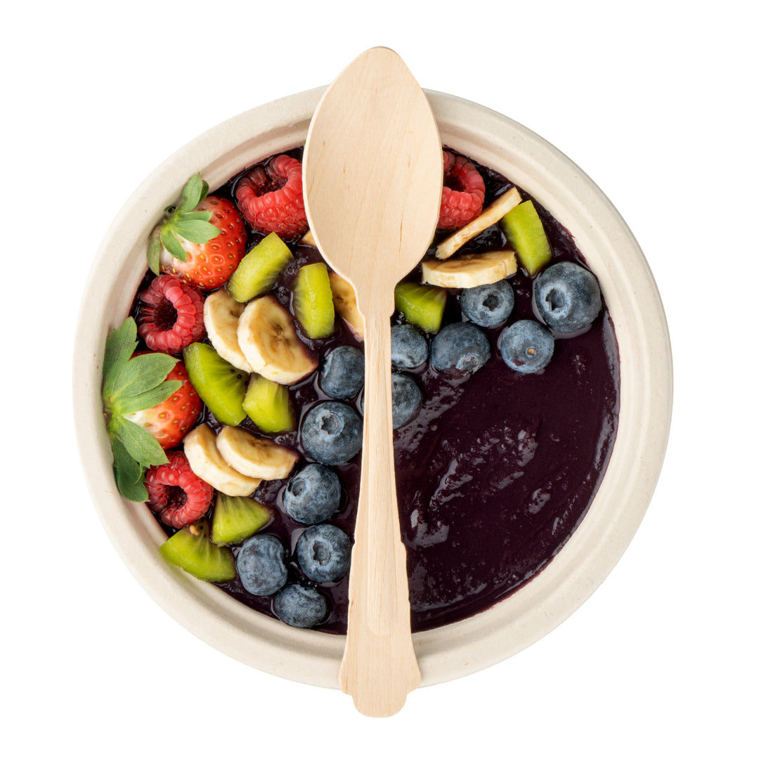 Taipei Natural Wood Baroque Spoon - 7 3/4" x 1 1/4" x 1/2" - 500 count box