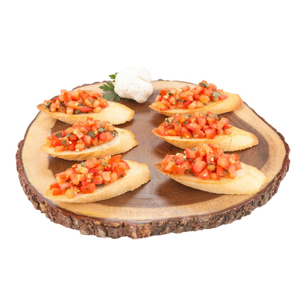 Voga Round Natural Wood Serving Board - Bark Edges - 12" x 12" x 1" - 1 count box