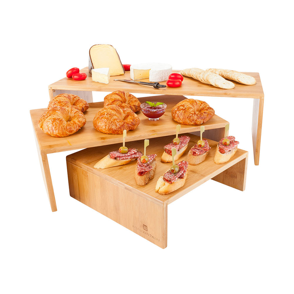 Eco Display Rectangle Natural Bamboo Display Stand - 3 Sizes - 12" x 24" x 8" - 1 count box