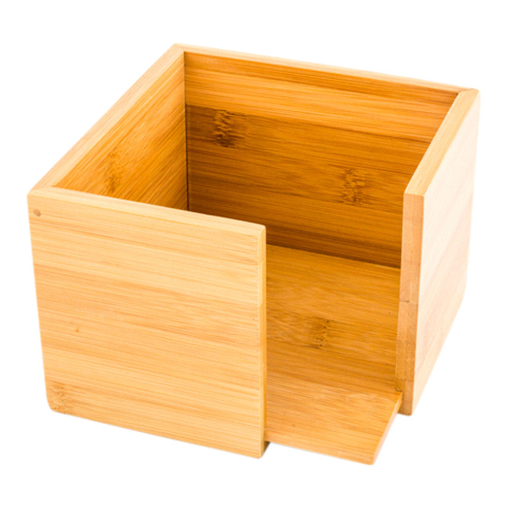 Nature Tek Square Natural Bamboo Cocktail Napkin Holder - 5 1/4" x 5 1/4" x 3 3/4" - 1 count box
