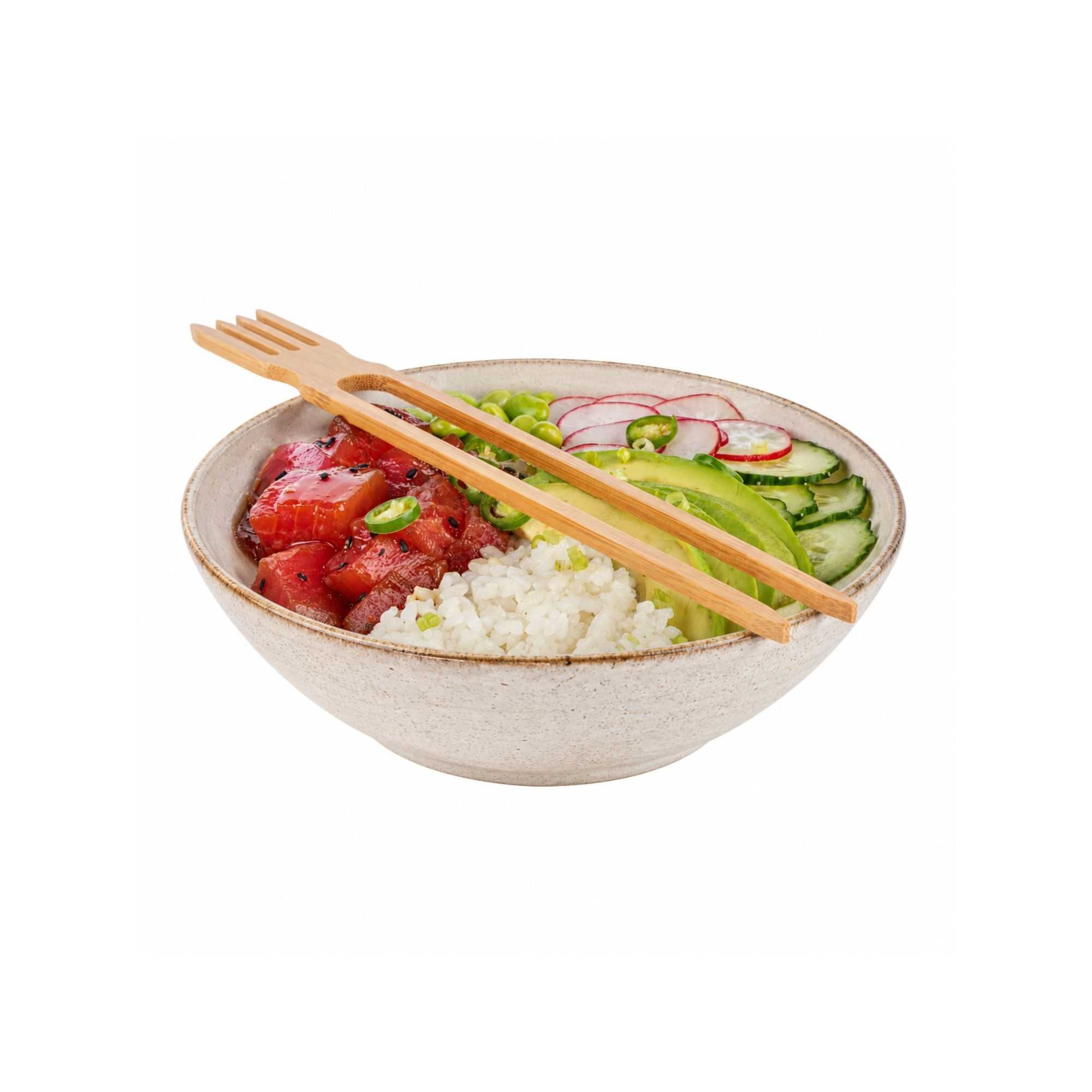 Bambuddha Natural Bamboo Chop Fork Duo Utensil - 10" x 1 1/2" x 1/2" - 100 count box