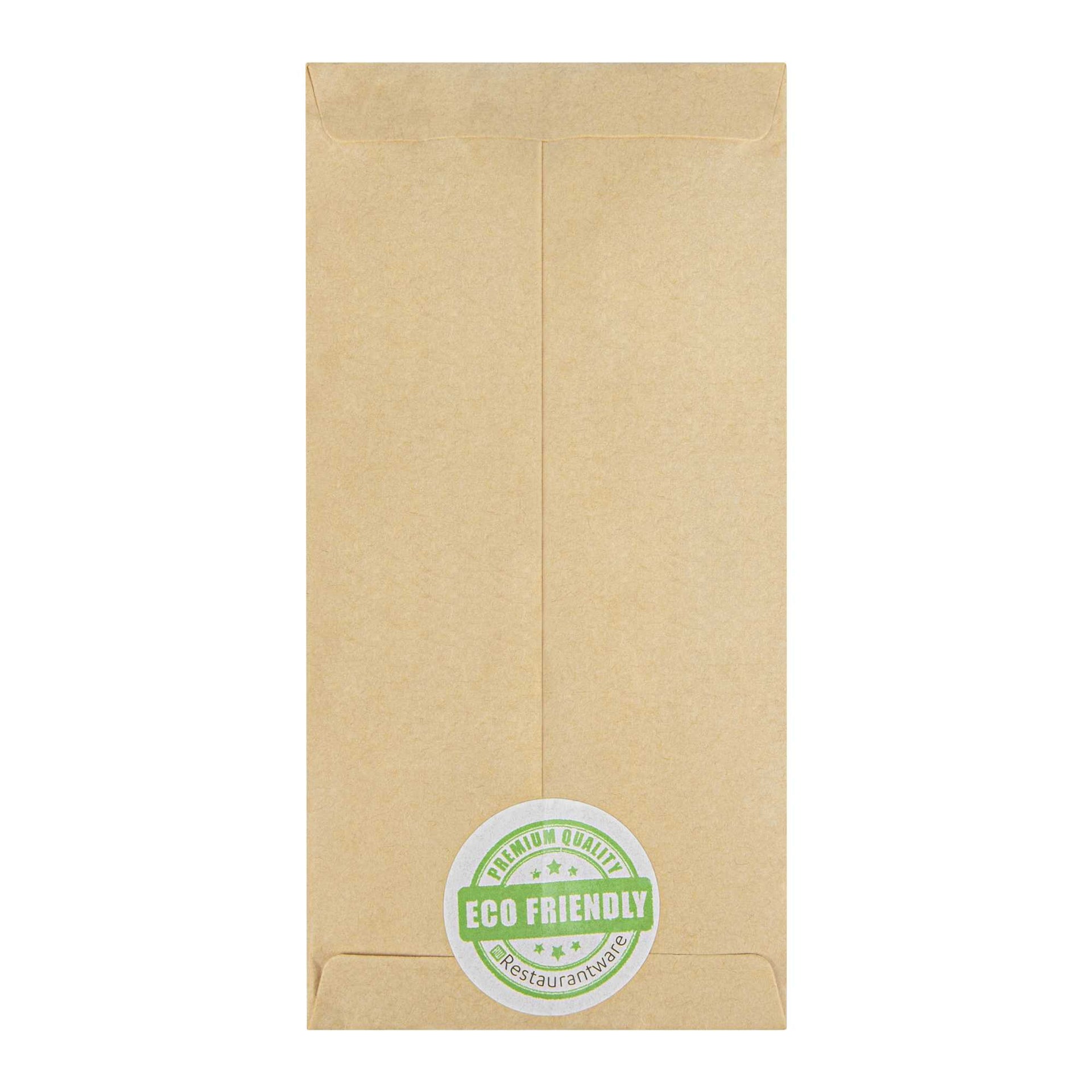 Eco Luxe Natural Wood Cutlery Set - with Napkin and Paper Pouch - 7" x 3 1/2" - 100 count box