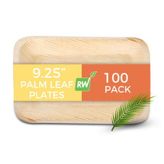 Indo Rectangle Natural Palm Leaf Plate - 9 1/4