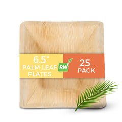 Indo 12 oz Square Natural Palm Leaf Bowl - 6 1/2