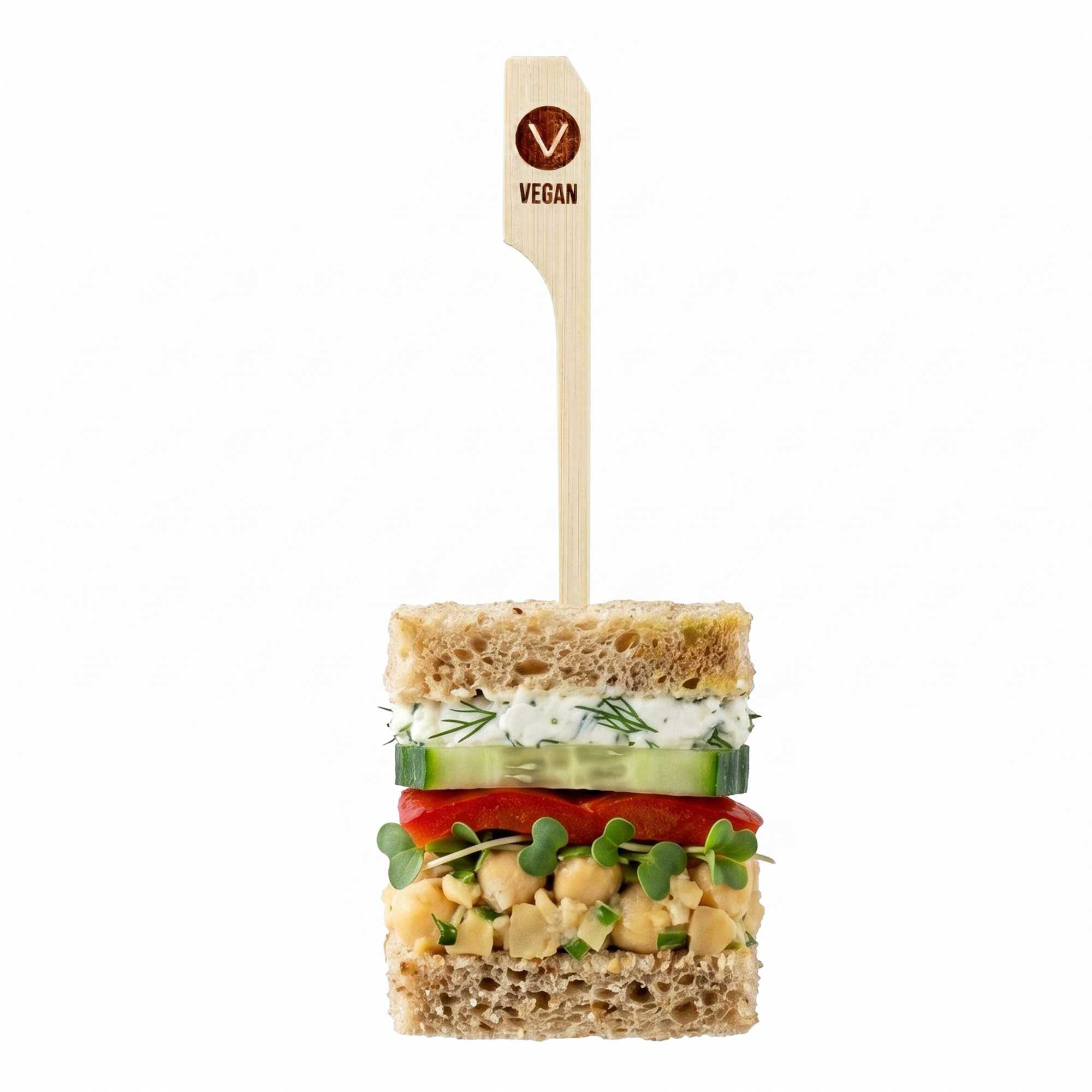 RW Smart Natural Bamboo Paddle Pick / Food Marker - Vegan - 4" - 100 count box