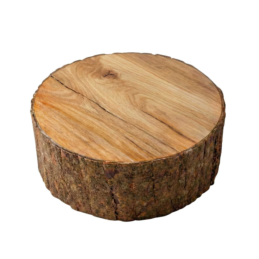 Eco Display Round Natural Acacia Large Riser - Varnished, Bark Edges ...