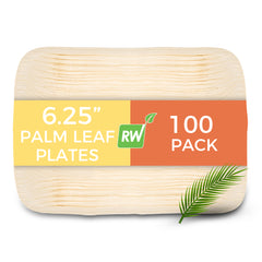 Midori Rectangle Natural Palm Leaf Plate - 6 1/4