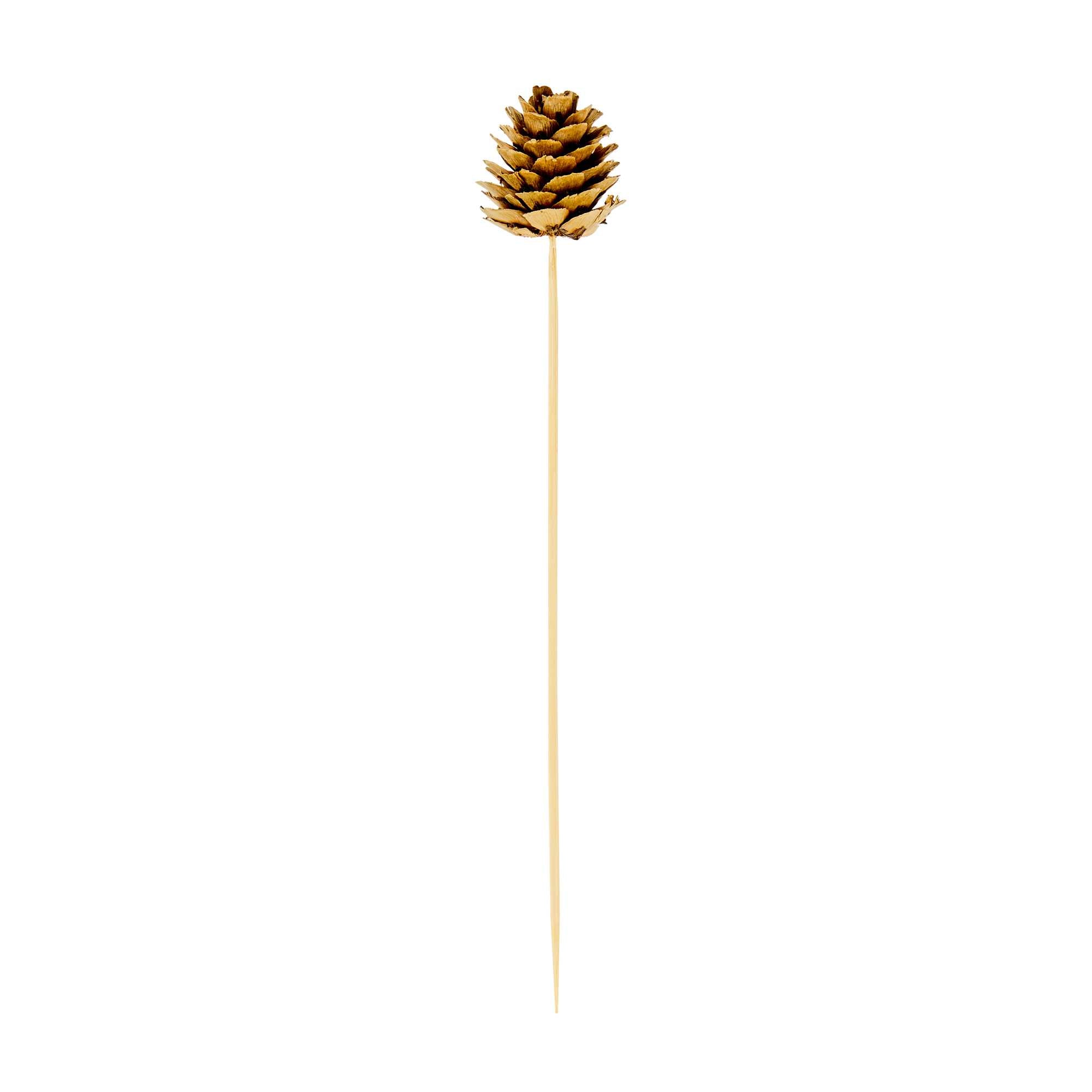 Pixy Natural Bamboo Mini Pine Cone Skewer - 6" x 3/4" x 3/4" - 500 count box