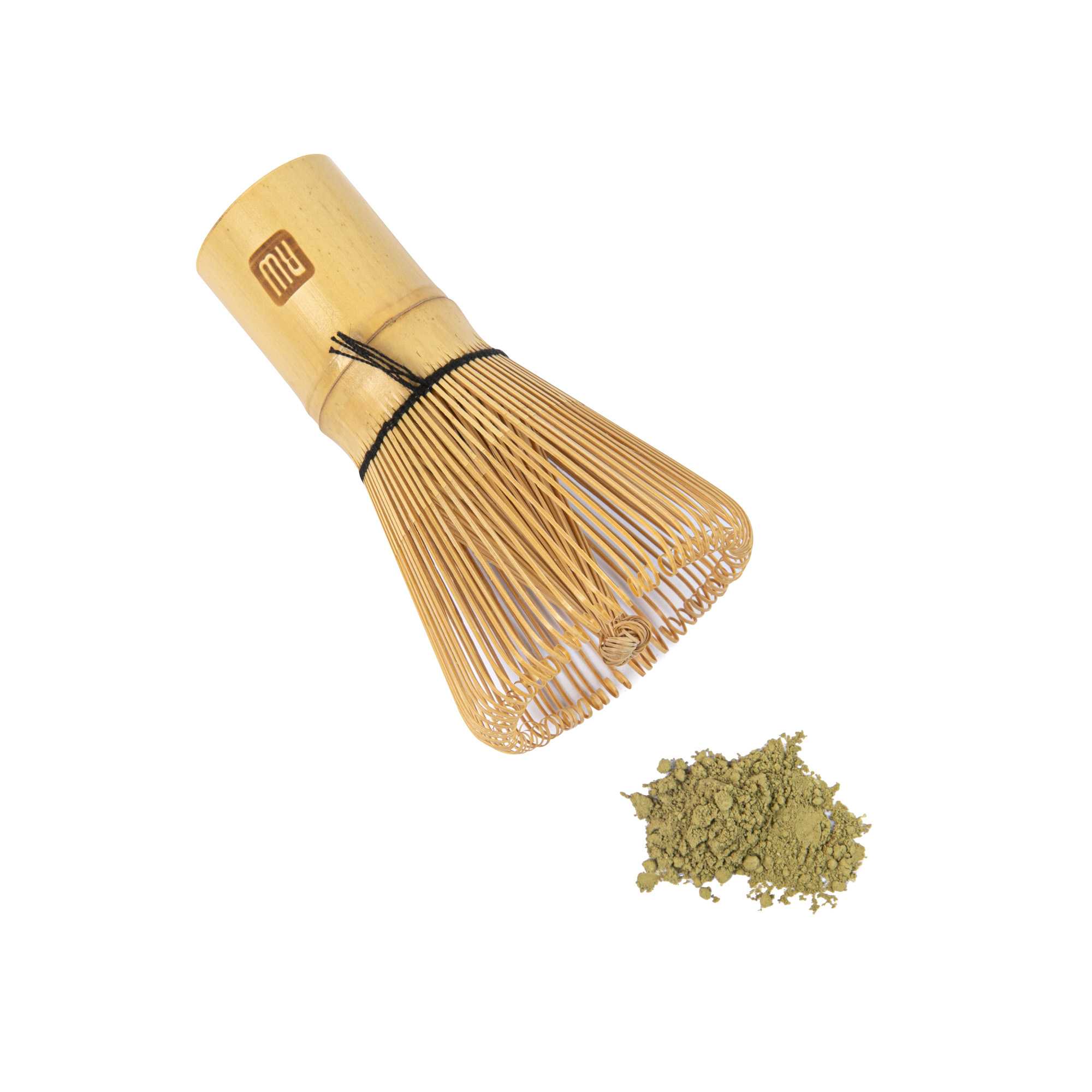 Dojo Natural Bamboo Matcha Whisk Chasen - Clear Plastic Case - 2 1/4" x 2 1/4" x 4" - 1 count box